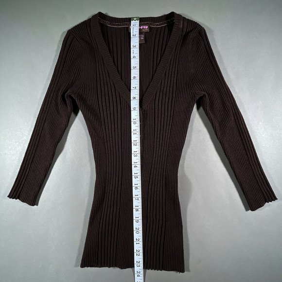 Hooked Up by IOT Brown Stretch Top Long Sleeves Size M‎ - Picture 9 of 11